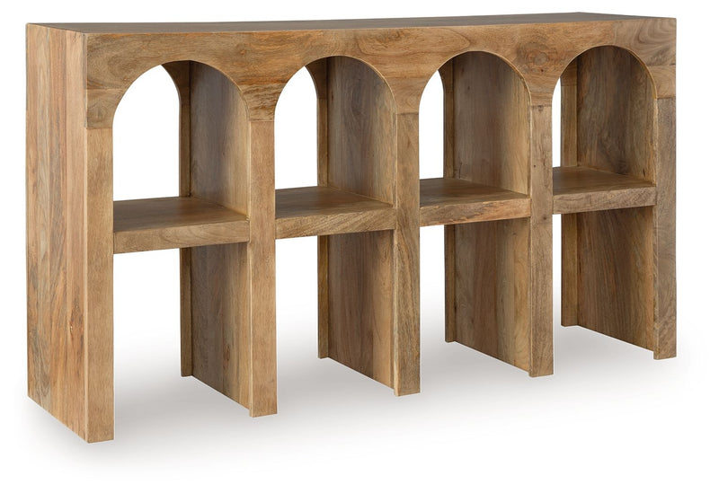 Luzmanacy - Console Sofa Table - Natural Brown - R&R Furniture Gallery (Fountain Valley, CA)