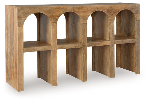 Luzmanacy - Console Sofa Table - Natural Brown - R&R Furniture Gallery (Fountain Valley, CA)