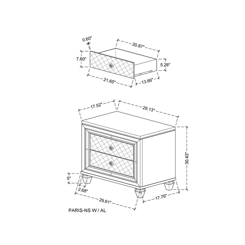 Cross - Glam Nightstand - Champagne - R&R Furniture Gallery (Fountain Valley, CA)