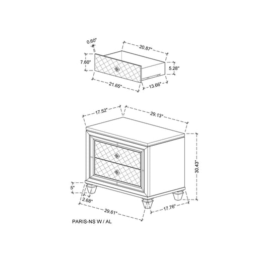 Cross - Glam Nightstand - Champagne - R&R Furniture Gallery (Fountain Valley, CA)