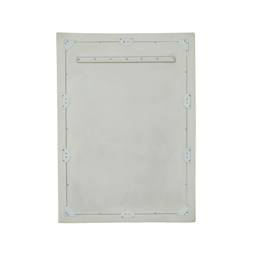 TOV Furniture Orpheus 34x47 inch ribbed rectangular wall mirror with faux stone frame, modern decorative wall mirror in a stylish design.