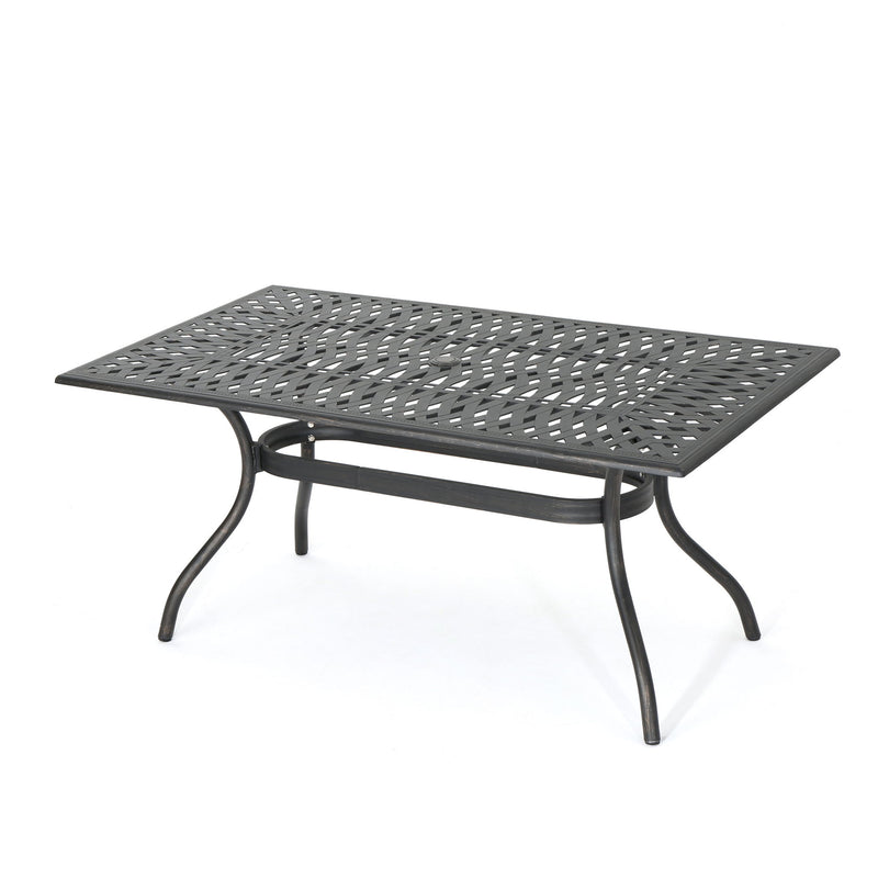 Enchantia - Outdoor Rectangular Dining Table With Weave Tabletop And Flared Legs - Copper - R&R Furniture Gallery (Fountain Valley, CA)