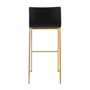 Set of two Lumi Source Mara contemporary upholstered barstools with sleek design and cushioned seats, ideal for modern kitchens or bars.