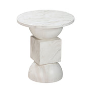 Chip - Marble Print Indoor / Outdoor Side Table - White - R&R Furniture Gallery (Fountain Valley, CA)