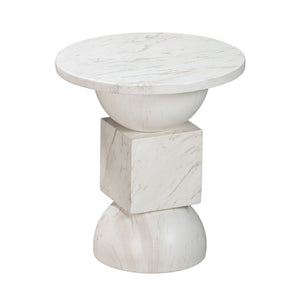 Chip - Marble Print Indoor / Outdoor Side Table - White - R&R Furniture Gallery (Fountain Valley, CA)