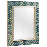 Uttermost Makaria Coastal Wall Mirror with blue frame, round shape, and decorative design for coastal or modern interior decor