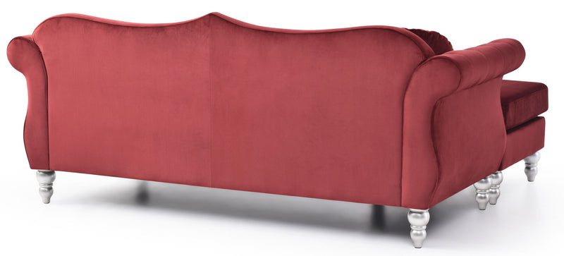 Glory Furniture Hollywood sofa chaise in beige stationary sectional with plush cushions and modern design.