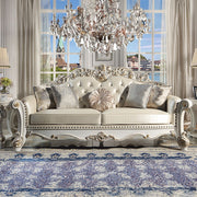 Vendome - Sofa With 5 Pillows - Champagne Synthetic Leather & Antique Pearl - R&R Furniture Gallery (Fountain Valley, CA)