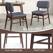 Set of two upholstered Noble House dining chairs with cushioned seats and high backs, perfect for modern kitchen or dining room.