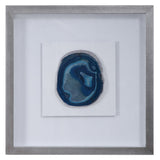 Uttermost Kalia Stone Shadow Box wall decor with blue textured stone finish and modern design, suitable for contemporary interior decoration.