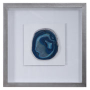 Uttermost Kalia Stone Shadow Box wall decor with blue textured stone finish and modern design, suitable for contemporary interior decoration.