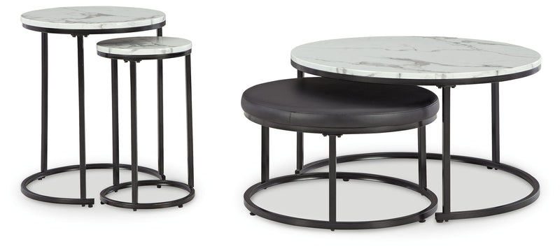Jusmour - Occasional Nesting Table (Set of 4) - Black / White - R&R Furniture Gallery (Fountain Valley, CA)