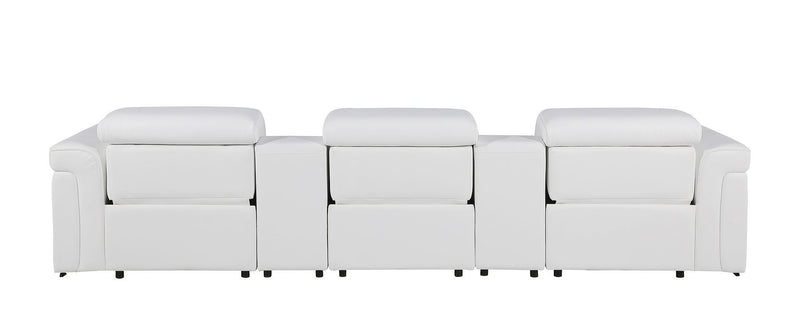1126 - 5-Piece Modular Power Reclining Sofa In With 3 Power Recliners & Power Headrests
