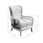 White high back armchair from Uttermost Chalina collection featuring plush upholstery and elegant design.