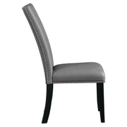 Caralin - Side Chair (Set of 2) - Gray Synthetic Leather & Black - R&R Furniture Gallery (Fountain Valley, CA)