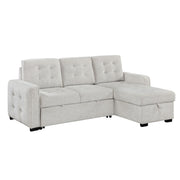 Gustavo - Sofa, Pull Out Bed, Storage Chaise, USB And Cup Holders - Beige - R&R Furniture Gallery (Fountain Valley, CA)