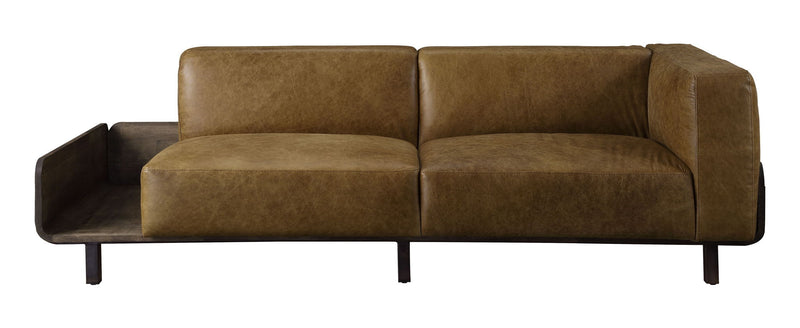 Blanca - Sofa - Chestnut Top Grain Leather & Rustic Oak - R&R Furniture Gallery (Fountain Valley, CA)