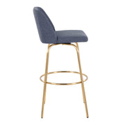 Lumi Source Toriano contemporary fixed height barstool set with swivel and round footrest, shown in a sleek modern design.