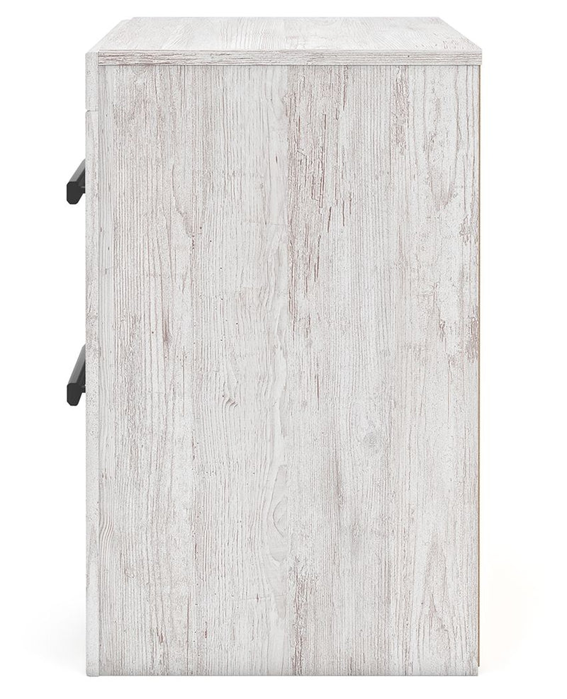 Cayboni - Two Drawer Night Stand - Whitewash - R&R Furniture Gallery (Fountain Valley, CA)