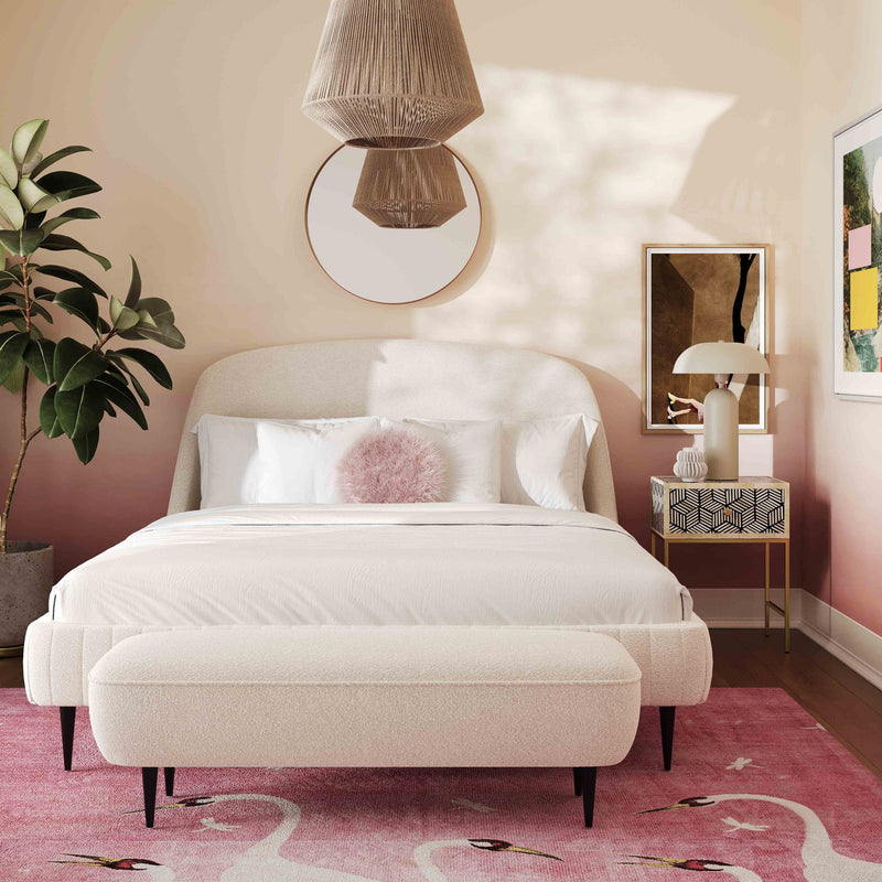 Denise - Boucle Bench - Cream - R&R Furniture Gallery (Fountain Valley, CA)