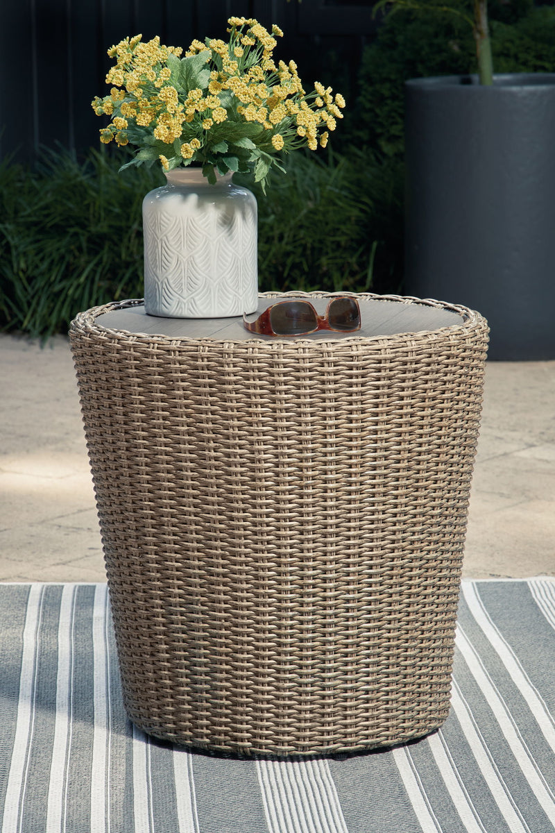 Danson - Round End Table - Beige - R&R Furniture Gallery (Fountain Valley, CA)