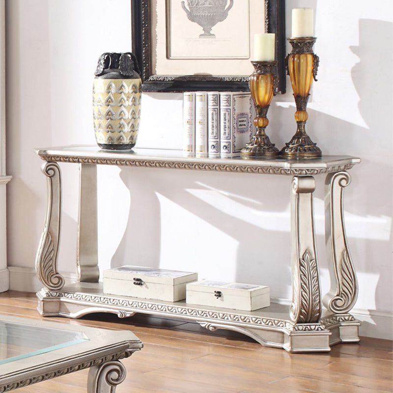 Northville - Sofa Table - Clear Glass & Antique Silver - R&R Furniture Gallery (Fountain Valley, CA)