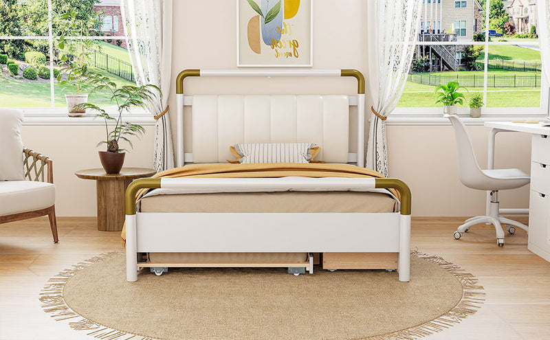 Storage Platform Bed, With 2 Big Drawers, Trundle - R&R Furniture Gallery (Fountain Valley, CA)