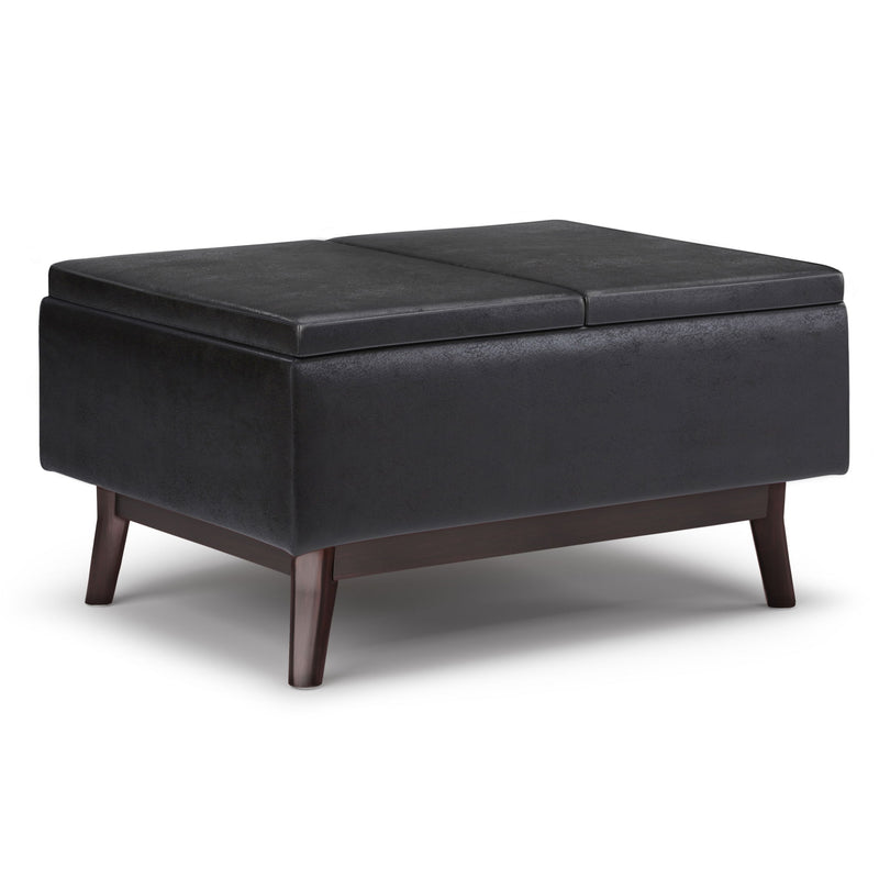 Owen - Tray Top Small Coffee Table Upholstered Storage Ottoman - R&R Furniture Gallery (Fountain Valley, CA)