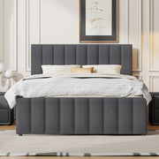 Upholstered Platform Bed With Twin Size Trundle And 3 Drawers - R&R Furniture Gallery (Fountain Valley, CA)