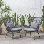 Modern Aesthetic Outdoor Rattan Accent Chair With Metal Legs - R&R Furniture Gallery (Fountain Valley, CA)