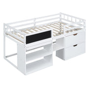 Low Loft Bed With Rolling Desk, Shelf And Drawers - R&R Furniture Gallery (Fountain Valley, CA)