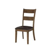 Nabirye - Side Chair (Set of 2) - Esspresso Synthetic Leather & Dark Oak - R&R Furniture Gallery (Fountain Valley, CA)