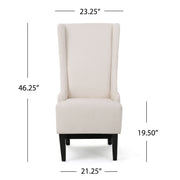 Set of two Noble House upholstered dining chairs with high backs and birch wood legs, featuring a modern and comfortable design.