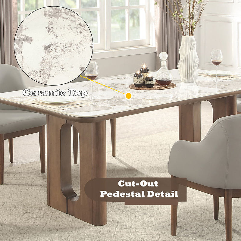 Harvey - Dining Table With Ceramic Top - Walnut - R&R Furniture Gallery (Fountain Valley, CA)