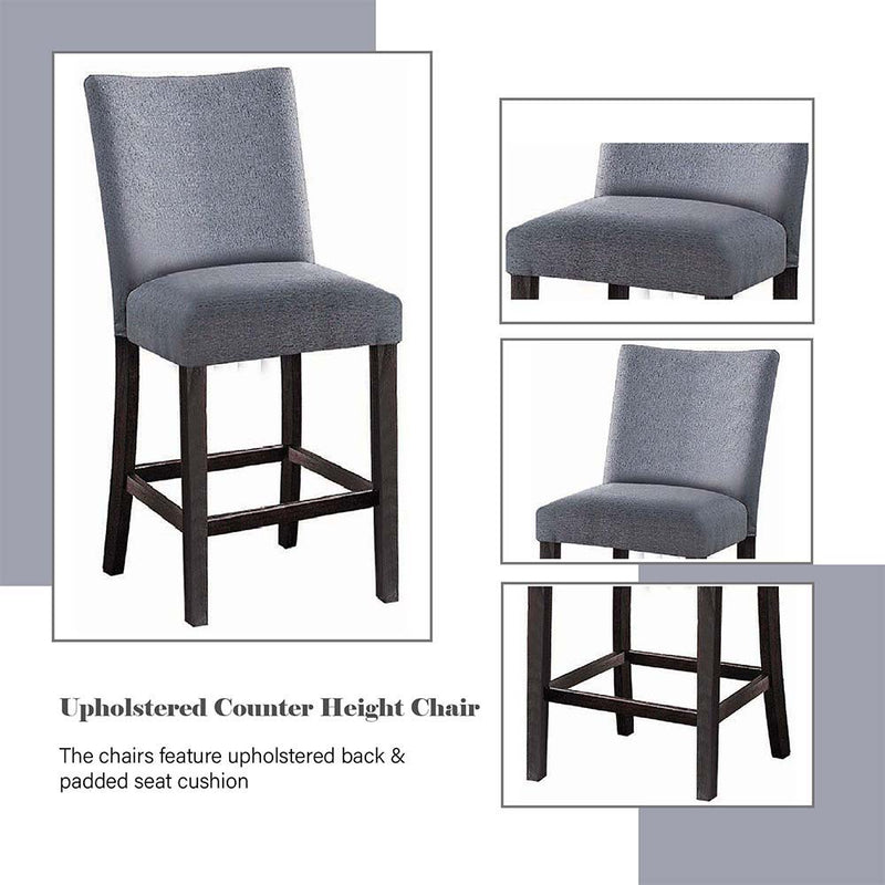 Yelena - Counter Height Chair (Set of 2) - Fabric & Weathered Espresso - R&R Furniture Gallery (Fountain Valley, CA)