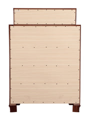 Glory Furniture LaVita accent chest with a sleek wooden finish and modern design, featuring storage drawers and decorative top surface.