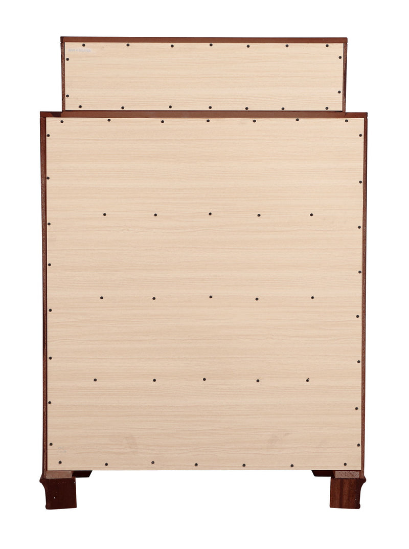 Glory Furniture LaVita accent chest with a sleek wooden finish and modern design, featuring storage drawers and decorative top surface.