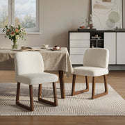 Dining Chair With Curved Legs (Set of 2) - Beige / Brown - R&R Furniture Gallery (Fountain Valley, CA)