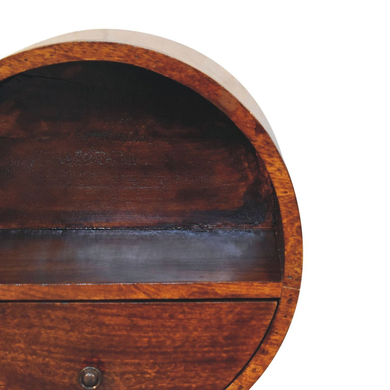 Floating Circle Bedside Table - Chestnut - R&R Furniture Gallery (Fountain Valley, CA)