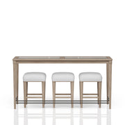 Glass Console Table With 3 Stools - Frosted - R&R Furniture Gallery (Fountain Valley, CA)
