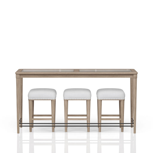 Glass Console Table With 3 Stools - Frosted - R&R Furniture Gallery (Fountain Valley, CA)
