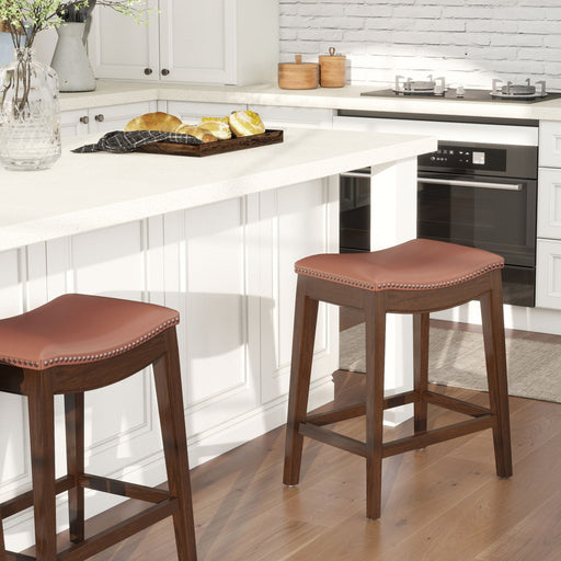 Barlow - Backless Saddle Counter Stool - Brown - R&R Furniture Gallery (Fountain Valley, CA)