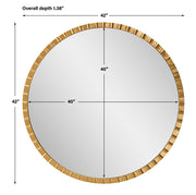 Round industrial wall mirror by Uttermost, featuring a metal frame with a vintage industrial design for modern interiors.