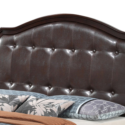 Transitional panel bed by Glory Furniture featuring a sleek, modern design with a sturdy wooden frame and clean lines.