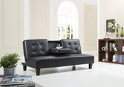 Glory Furniture Richie sofa bed futon sofa in neutral fabric, showing its convertible design and comfortable seating.