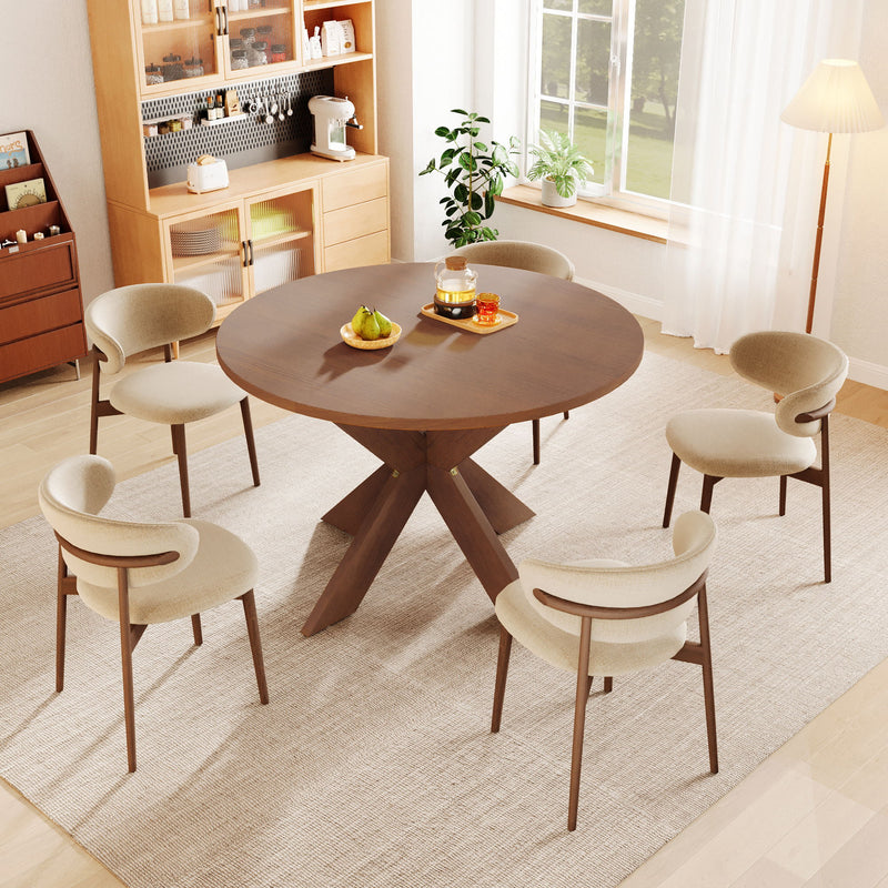 Round Dining Table Kitchen Table - Cherry - R&R Furniture Gallery (Fountain Valley, CA)
