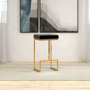Joel - Upholstered Stool - Black / Gold - R&R Furniture Gallery (Fountain Valley, CA)