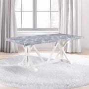 Hollyn - Dining Table With Engineered Stone Top - Engineered Stone & White - R&R Furniture Gallery (Fountain Valley, CA)