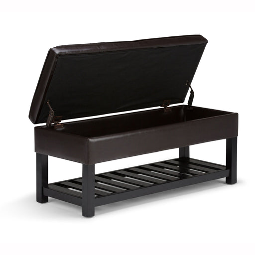 Cosmopolitan - Storage Ottoman Bench With Open Bottom - Tanners Brown - R&R Furniture Gallery (Fountain Valley, CA)