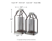 Diedrick - Lantern Set (Set of 2) - Gray / Black - R&R Furniture Gallery (Fountain Valley, CA)